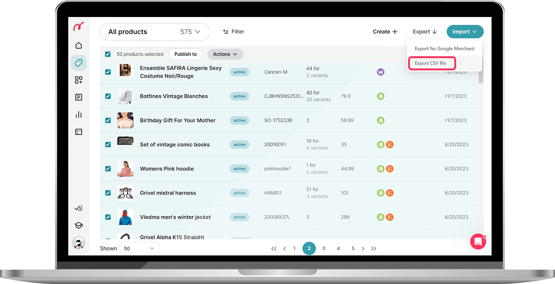 Export CSV