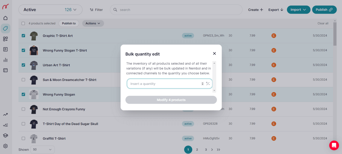 Bulk quantity edit 2024 Bulk quantity edit 2024