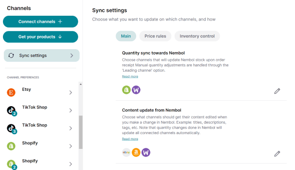General Sync settings 2024-05