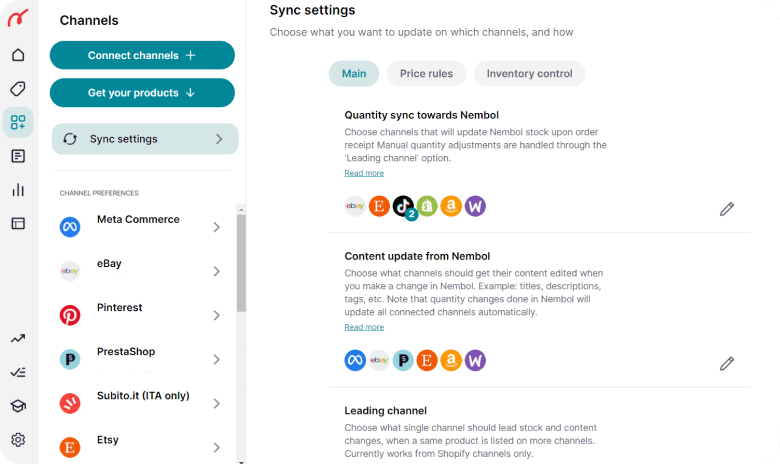Sync settings content update from Nembol quantity sync 2024
