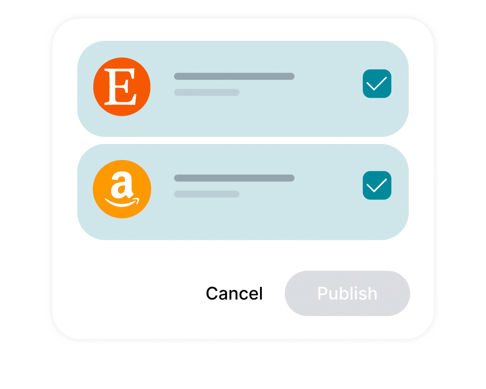 publish products from etsy to amazon and visa versa